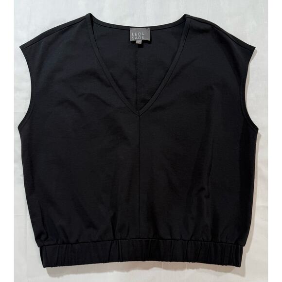 Leo & Sage by Pauline Sokol Black Tencel and Cotton Top Size Large (036) - Picture 1 of 6